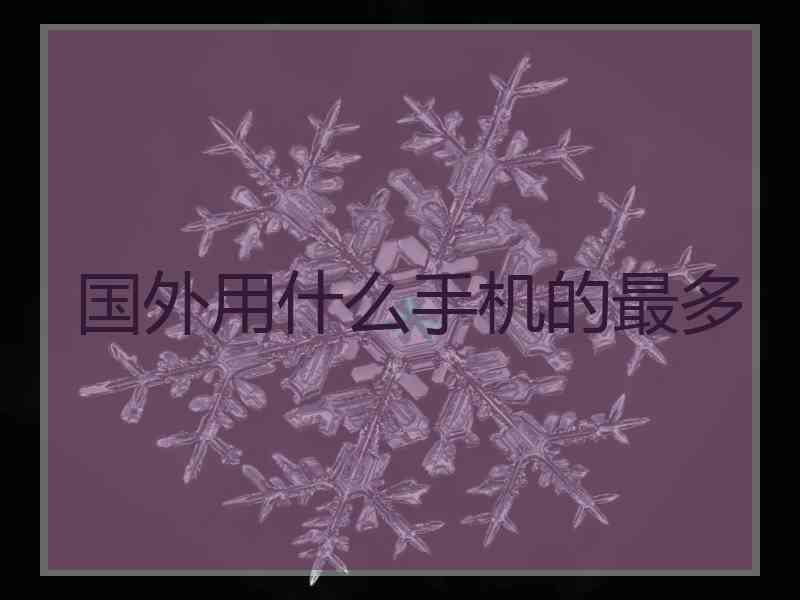 国外用什么手机的最多