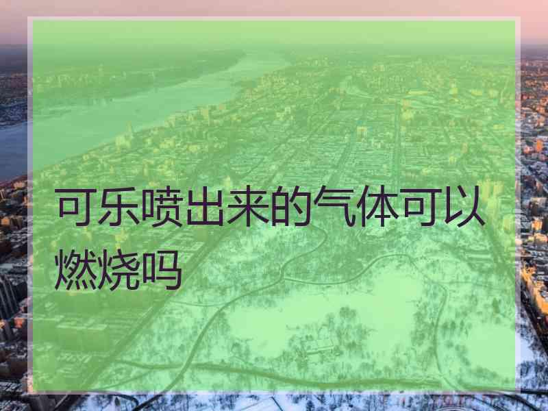 可乐喷出来的气体可以燃烧吗