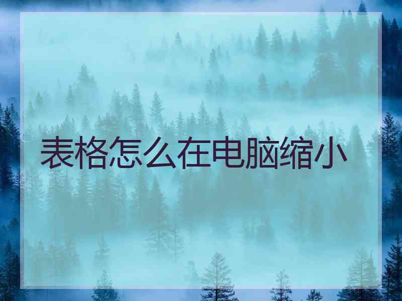 表格怎么在电脑缩小