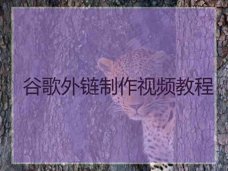 谷歌外链制作视频教程