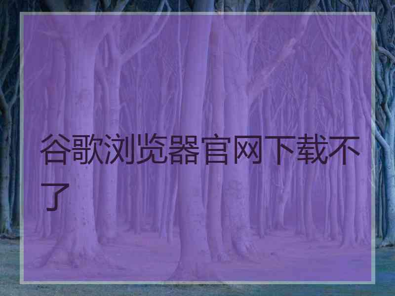 谷歌浏览器官网下载不了