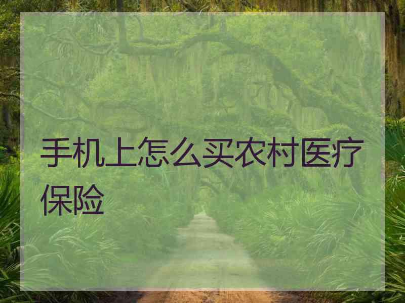 手机上怎么买农村医疗保险