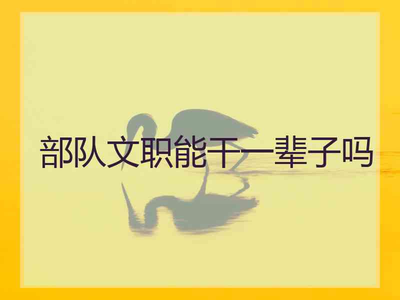 部队文职能干一辈子吗