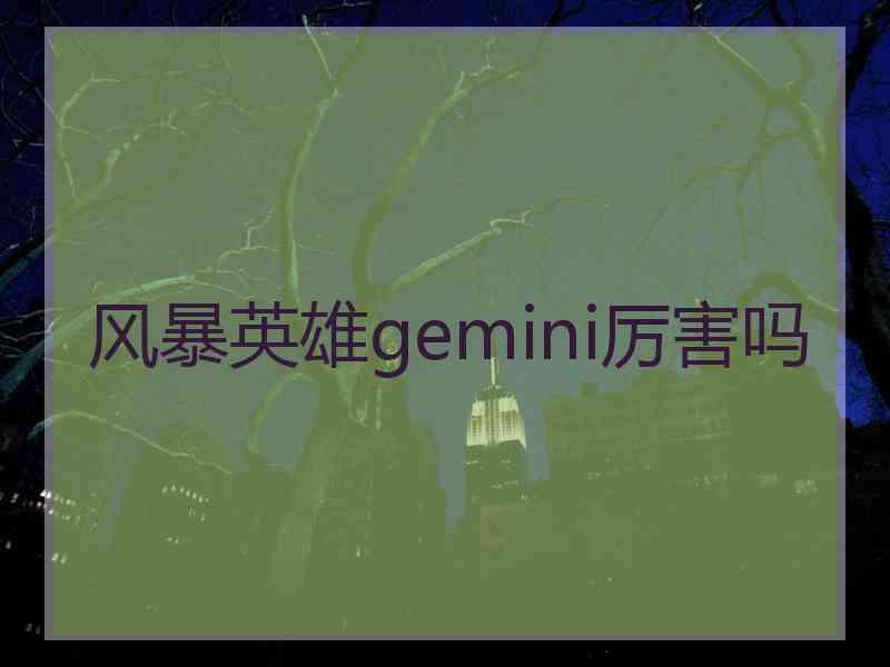 风暴英雄gemini厉害吗