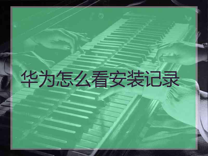 华为怎么看安装记录