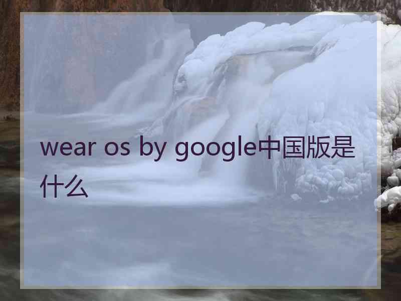 wear os by google中国版是什么