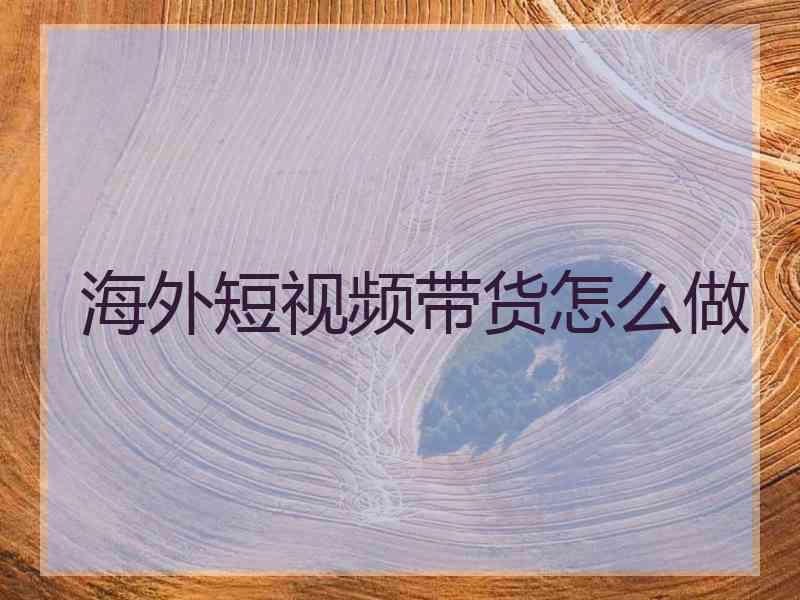 海外短视频带货怎么做