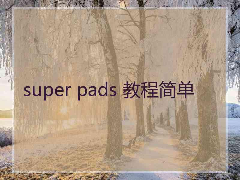 super pads 教程简单