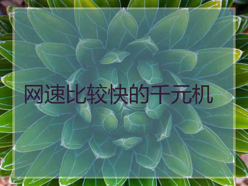 网速比较快的千元机