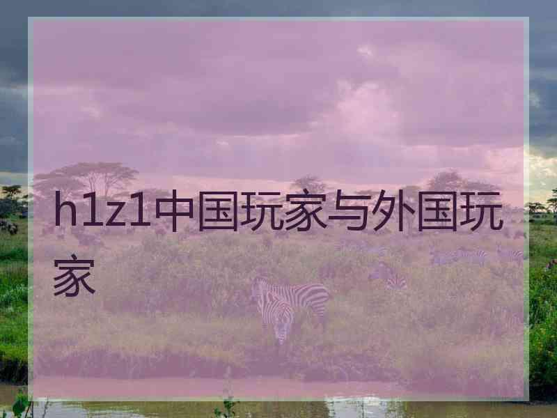 h1z1中国玩家与外国玩家