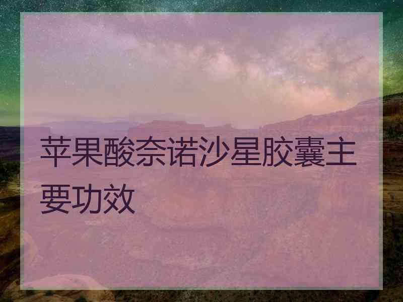 苹果酸奈诺沙星胶囊主要功效