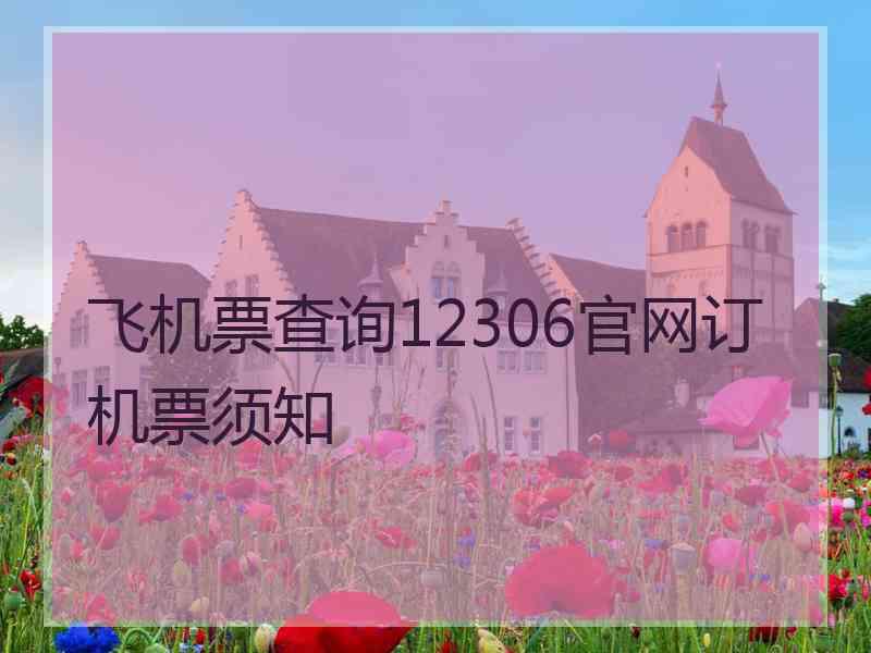 飞机票查询12306官网订机票须知