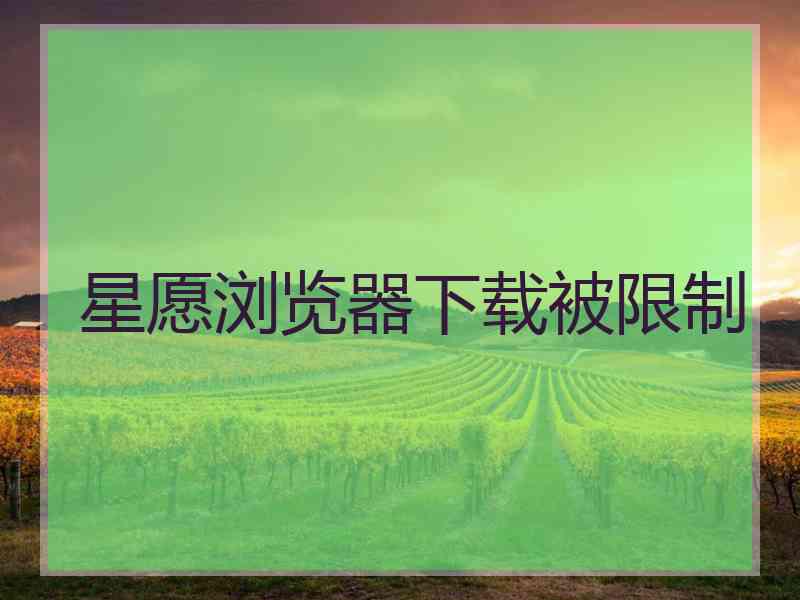 星愿浏览器下载被限制