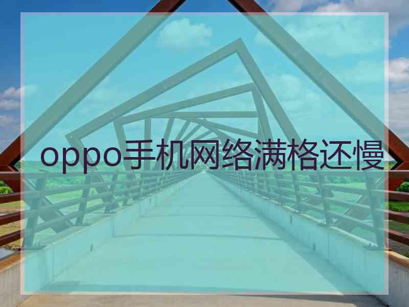 oppo手机网络满格还慢