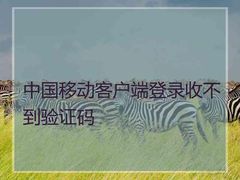 中国移动客户端登录收不到验证码