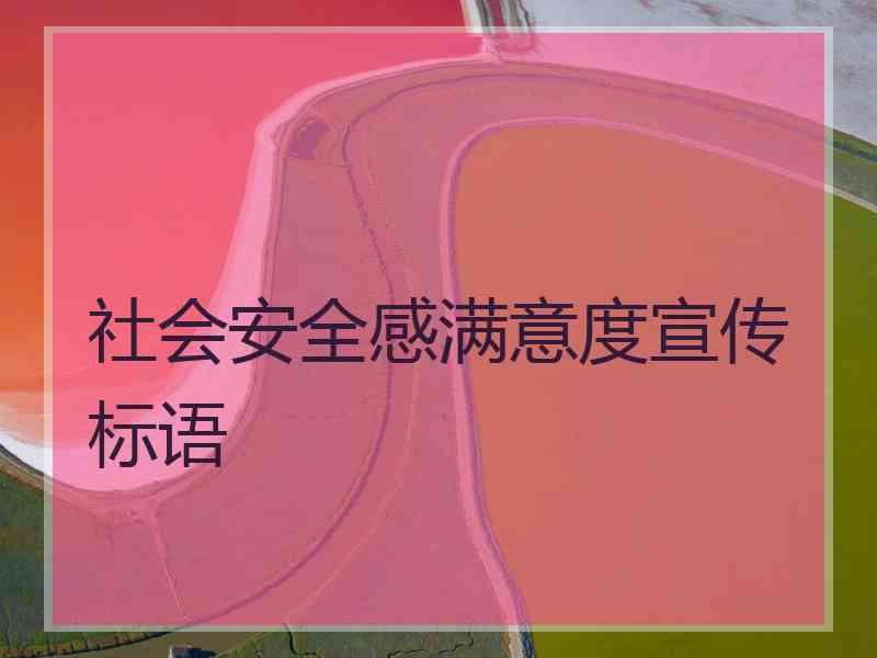 社会安全感满意度宣传标语