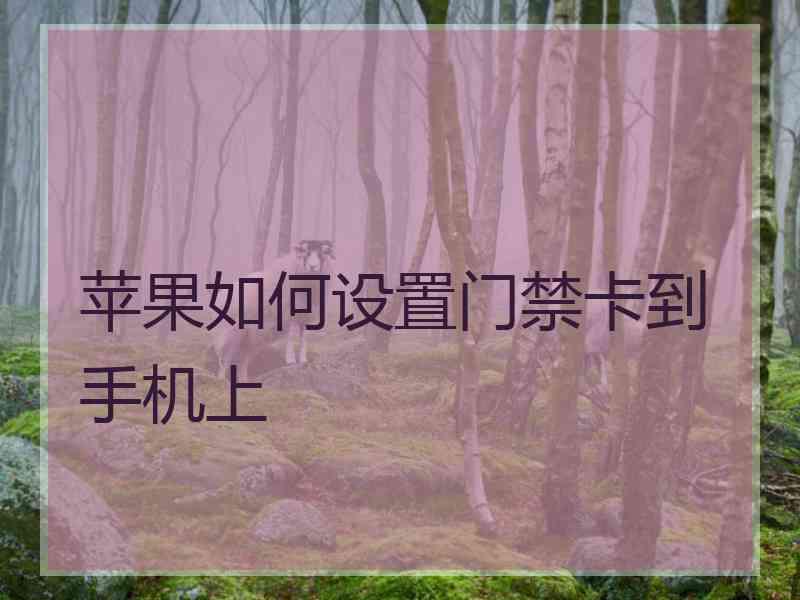 苹果如何设置门禁卡到手机上