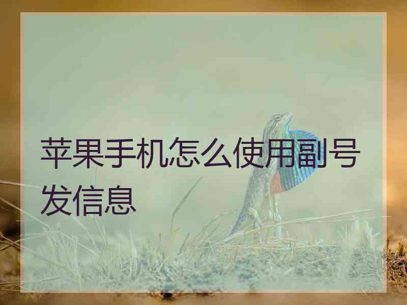 苹果手机怎么使用副号发信息