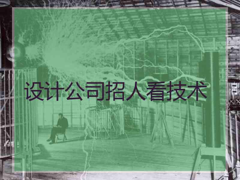 设计公司招人看技术