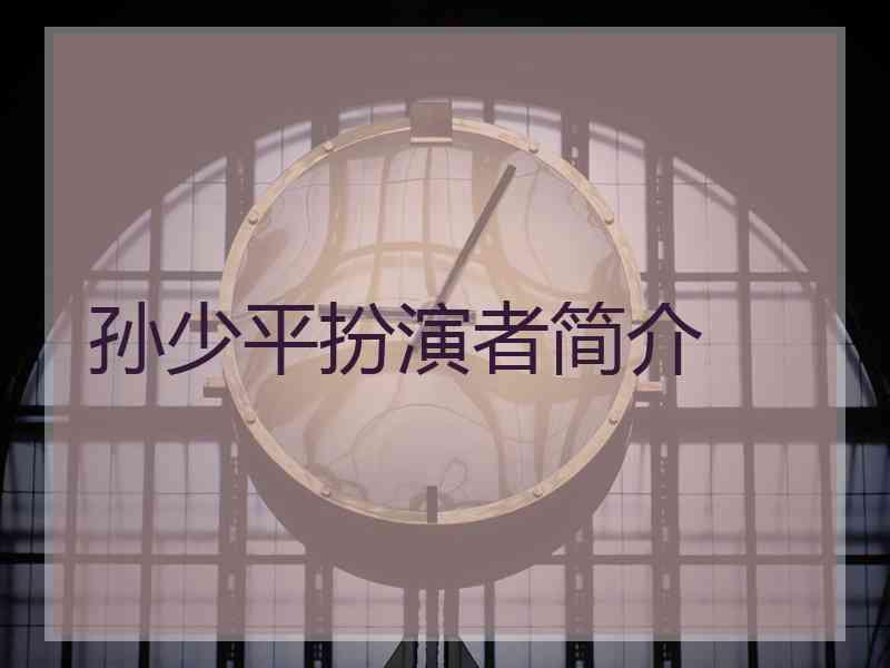 孙少平扮演者简介