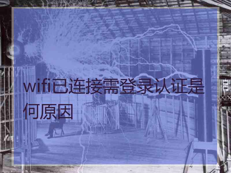 wifi已连接需登录认证是何原因