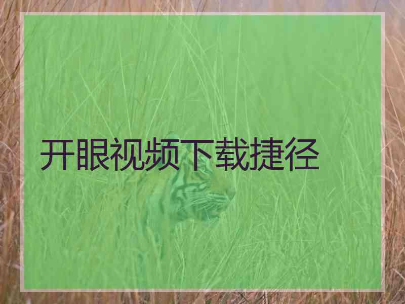 开眼视频下载捷径