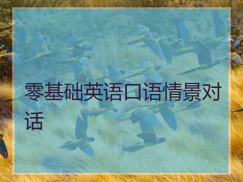 零基础英语口语情景对话