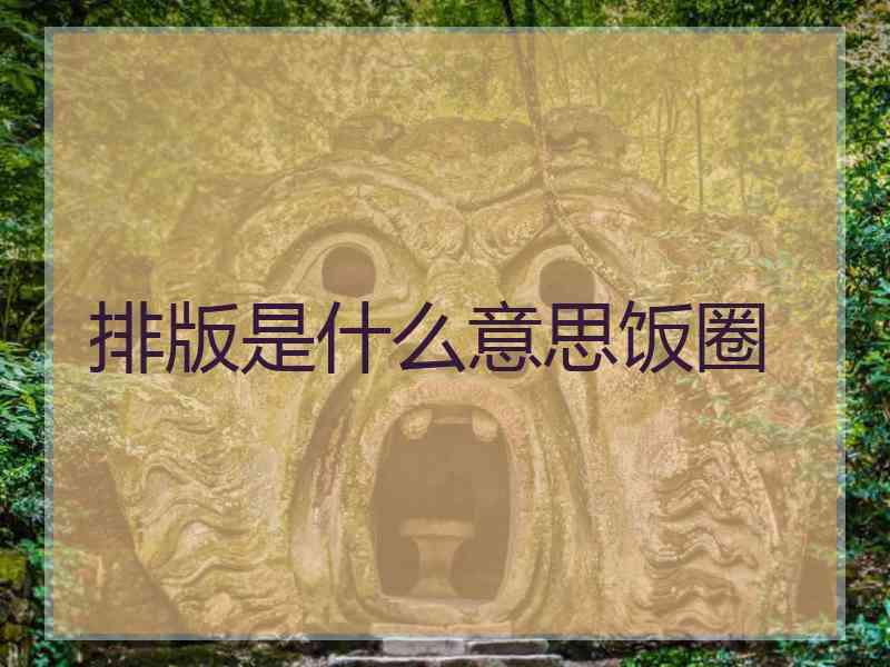 排版是什么意思饭圈