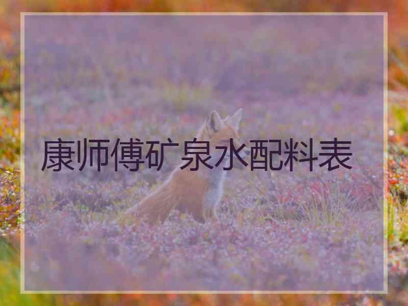 康师傅矿泉水配料表