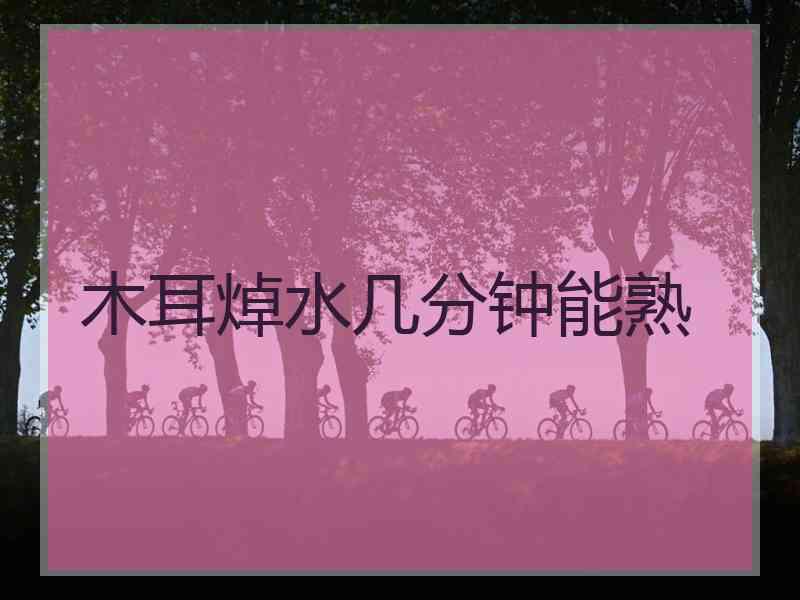 木耳焯水几分钟能熟