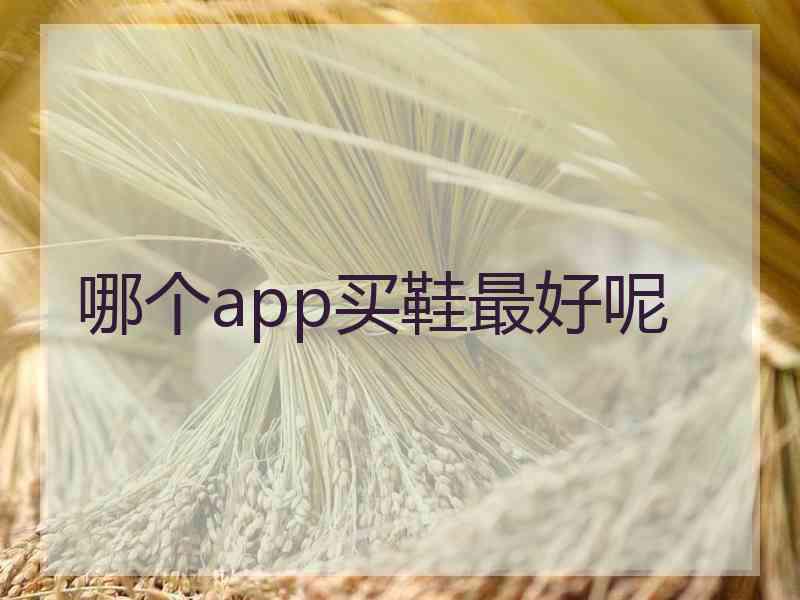 哪个app买鞋最好呢