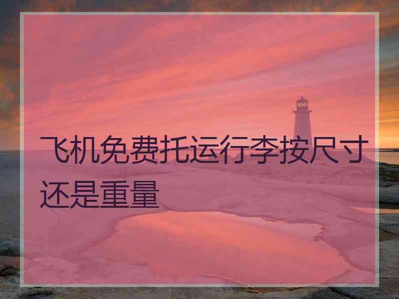 飞机免费托运行李按尺寸还是重量