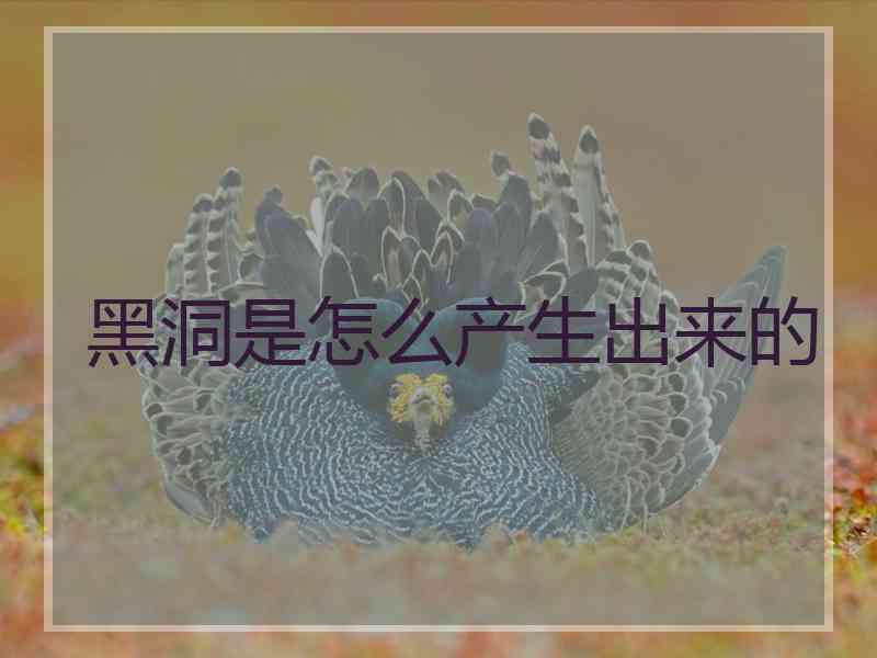 黑洞是怎么产生出来的
