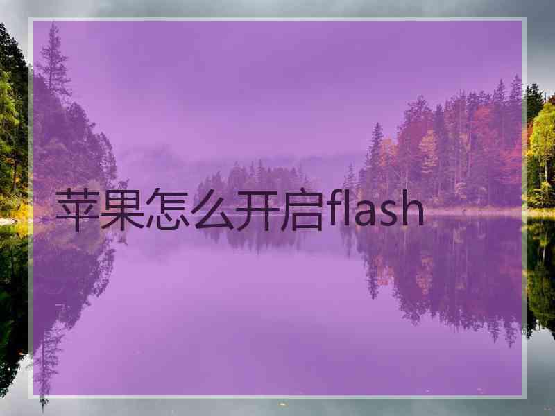 苹果怎么开启flash