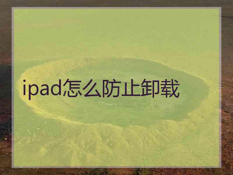ipad怎么防止卸载