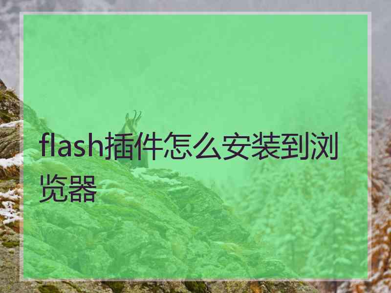 flash插件怎么安装到浏览器