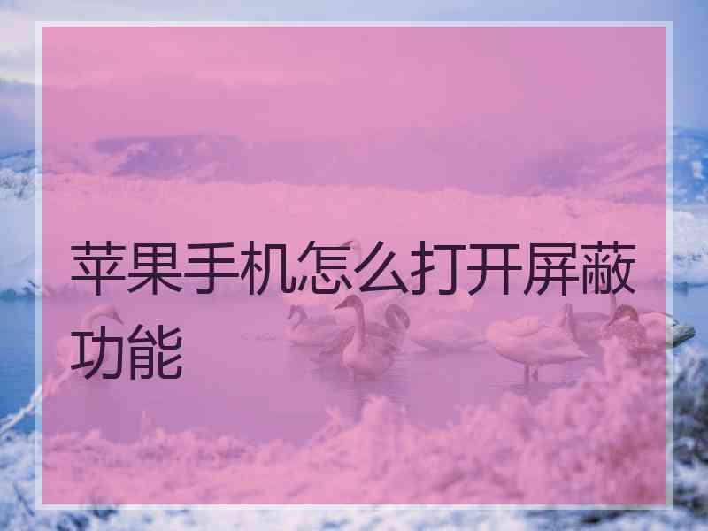 苹果手机怎么打开屏蔽功能