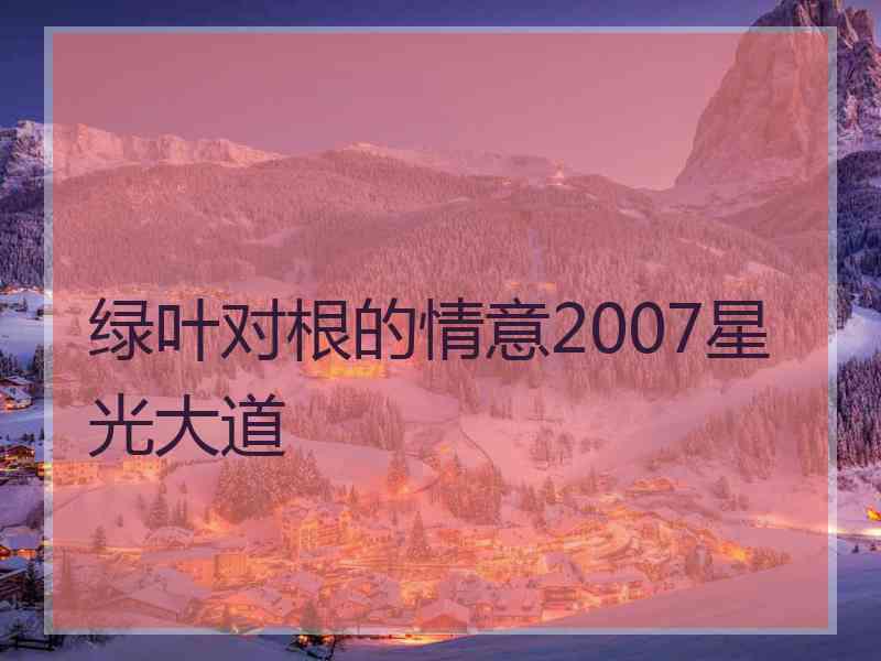 绿叶对根的情意2007星光大道