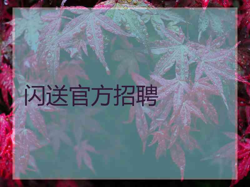 闪送官方招聘