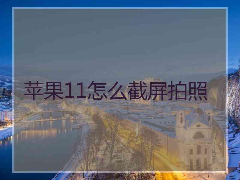 苹果11怎么截屏拍照