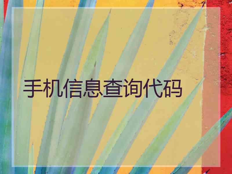 手机信息查询代码