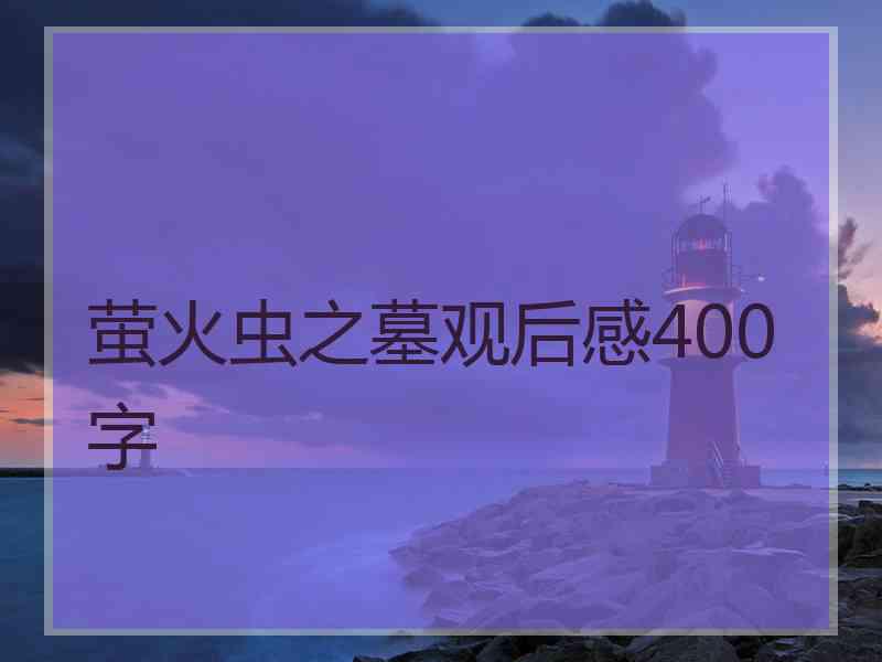 萤火虫之墓观后感400字
