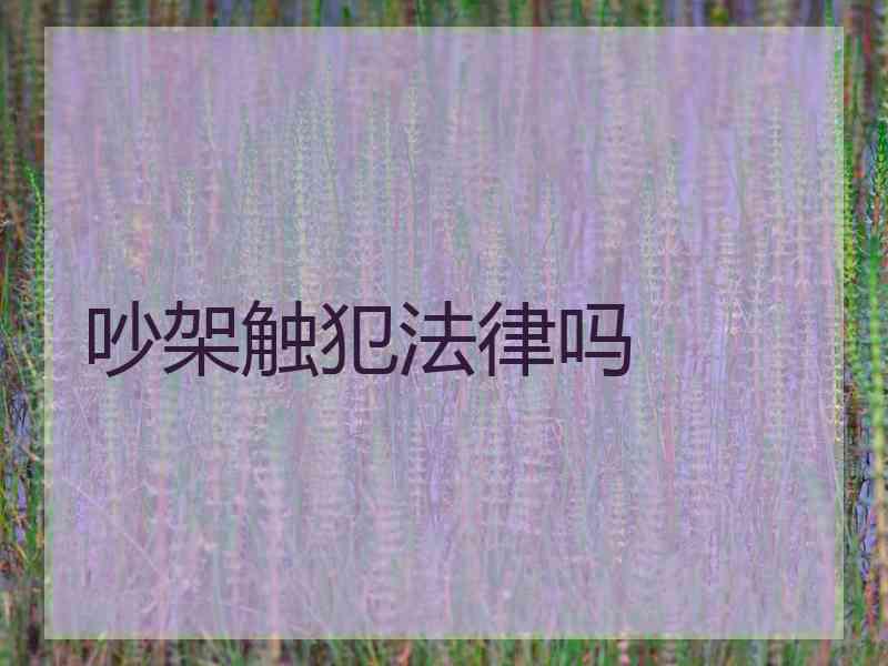 吵架触犯法律吗