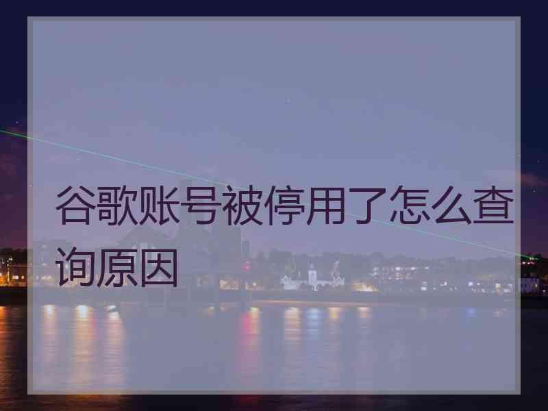 谷歌账号被停用了怎么查询原因