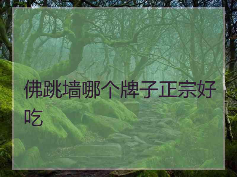 佛跳墙哪个牌子正宗好吃