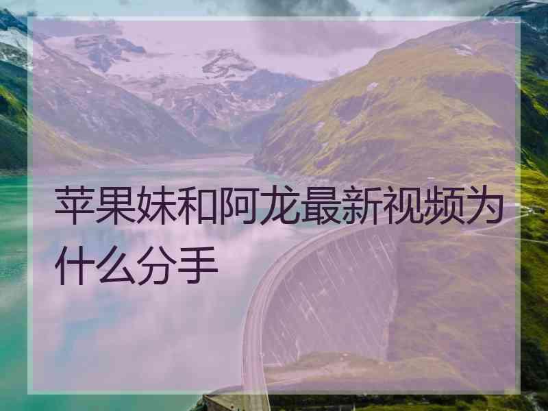 苹果妹和阿龙最新视频为什么分手