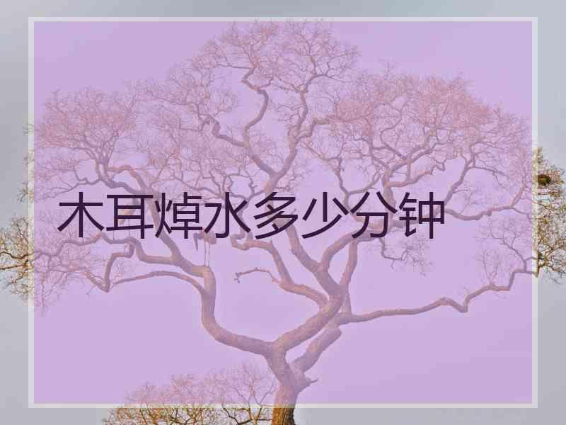 木耳焯水多少分钟