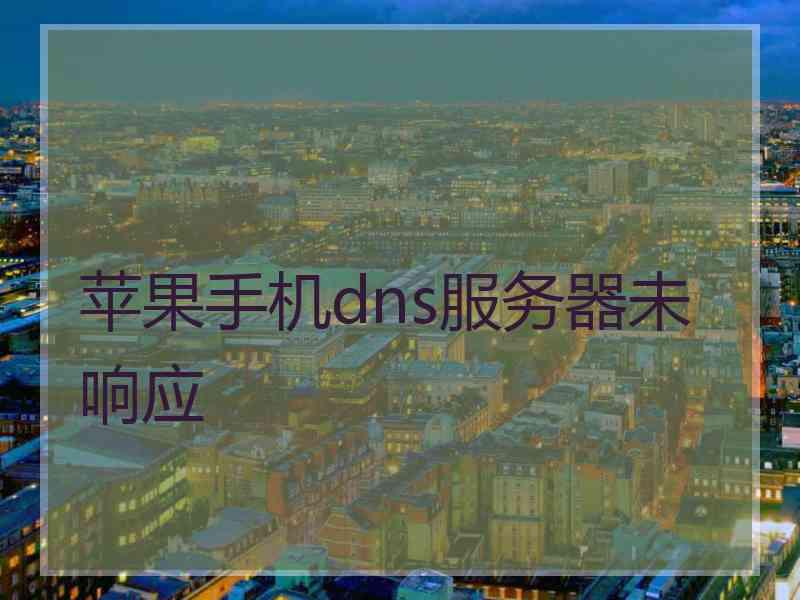 苹果手机dns服务器未响应