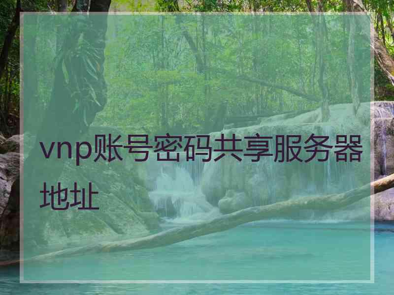 vnp账号密码共享服务器地址