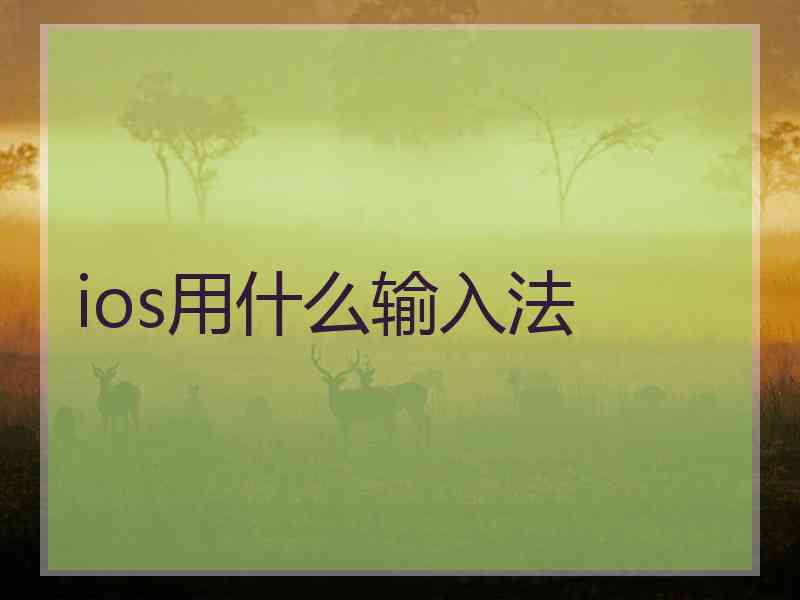 ios用什么输入法